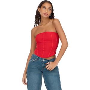 Forever 21 Women's strapless bustier corset (Red)