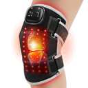 AFFLAT Red Light Therapy and Vibration Massage Knee Brace for Pain Relief, 660nm & 850nm Near Infrared Light, Rechargeable Wireless Controller, for Knee/Shoulder/Joint/Elbow Light Therapy