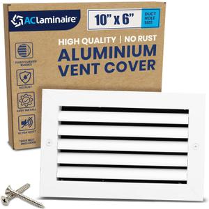 10" x 6" (Duct Hole) Decorative Air Return Vent Cover  Aluminum HVAC Grille for Ceiling & Wall, Rustproof AC Return Vent, Premium Modern Design, 11.6" x 7.6" Face, Ideal for Home HVAC