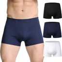 Mens Incontinence Underwear Upgraded 250ml Absorbency, Leakproof Boxer Briefs with Front-to-Back Leak Protection Washable Reusable Cotton Incontinence Briefs for Heavy Bladder Leakage, 3-Pack, X-Large
