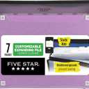 Five Star Expanding File Organizer + Study App, 7-Pocket Accordian File Organizer, Zipper Closure, Holds 8-1/2" x 11" Paper, Amethyst Purple (350099G-ECM)