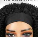 Kinky Curly Headband Wigs for Black Women Short Afro Bomb Curly Wigs Fluffy Black Curly Synthetic Wigs Wear and Go Glueless Headband Wig 150% Density Natural Black 14 Inches