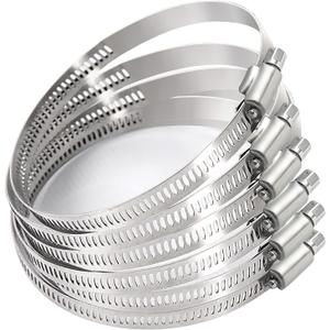 MIAHART 3 inch Hose Clamp Adjustable 304 Stainless Steel Duct Clamps 6 Pack Worm Gear Adjustable 59mm-82mm Pipe Clamp Worm Drive Clamp for Automotive Mechanical Agriculture