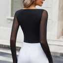 Avidlove Women Long Sleeve Body Suits Mesh Boat Neck Shapewear Bodysuit Crew Neck Leotards Going Out Tops Fall Outfits, XXL