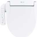 Brondell SE400-RW Swash SE400 Electric Bidet Toilet Heated Seat, Oscillating Stainless Steel Nozzle, Warm Air Dryer, Night Light, Gentle Close Lid, White Side Arm Control, Round