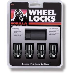 Gorilla Automotive 71631NBC Acorn Black Chrome Wheel Locks (12mm x 1.50 Thread Size) Pack of 4