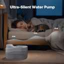 Cat Water Fountain, 3L/101oz Wireless Pet Fountain, Dockstream Automatic Pet Water Dispenser for Cats Dogs Drinking with Replacement Filter, Quiet Pump, Stainless Steel Tray and ABS, White