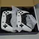 2.4G Wireless Game Controller Set, Dual Gamepad with USB Receiver, White and Black, Classic Game Console Support, 10 Simulator Compatible