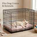 Small Dog Bed for Crate,22 Inch Washable Dog Crate Pad for Dog Cages,Soft Jacquard Flannel Puppy Kennel Bed with Anti-Slip Bottom,Fluffy Dog Mat for Small Dogs,Pink