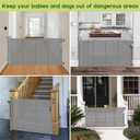 Reinforced 55" Wide Retractable Dog Gate with Support Rods, 33" Tall Retractable Baby Gate for Dogs, No Sag and Wrinkle Mesh Child Gates for Doorways, Indoor Pet Barrier Stair Gates for Kids, Gray