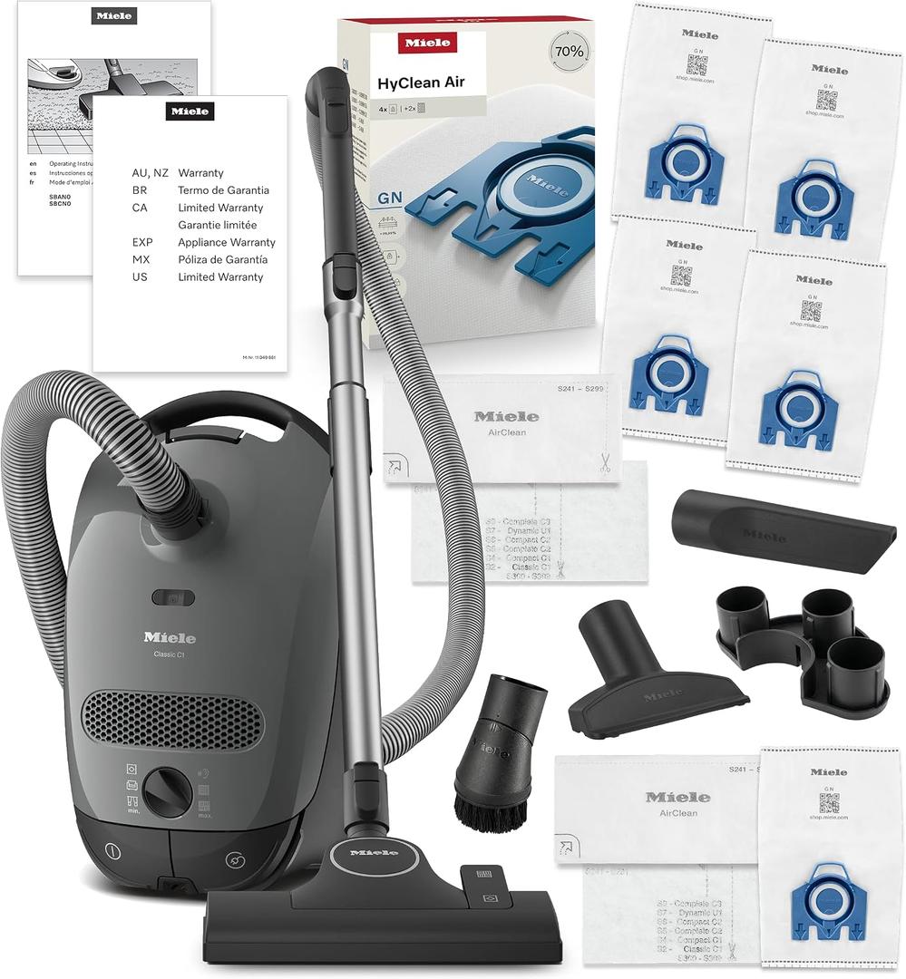 Miele Classic C1 Vacuum for Floors & Low-Pile Carpet - Pure Suction Bundle