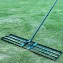 Lawn Leveling Rake,Stainless Steel Lawn Leveler with 45x10 Ground Plate, 78 Adjustable Long Handle, Heavy Duty Large Level Yard Tool for Grass, Golf Field, Level Soil or Dirt Ground Surfaces-Green