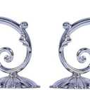 Crystal Curtain Tiebacks, 2x Metal Crystal Glass Curtain Holdback Decorative Wall Mounted Window Tassel Curtain Drapery, Window Treatment Holdbacks (Silver)