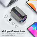 Portable Bluetooth Speaker with Lights, Bluetooth 5.4 Speaker, Powerful Crystal Clear Sound,All Day Playtime,15W Loud Stereo Sound,IPX7 Waterproof,TWS pairing for Outdoor/Home/Party/Travel(Gray)