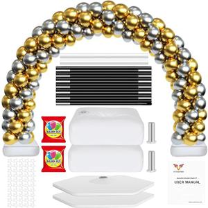 Updated Balloon Arch Kit, 21ft Adjustable Balloon Arch Stand with Base in 9FT Width and 10FT Height, Threaded Design Balloon Arch Frame for Birthday Baby Shower Party Ballon Arch Kit
