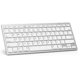OMOTON Bluetooth Keyboard Compatible with iPad A16 11th 10th Generation, iPad 10.2 (9th/8th/7th), iPad Pro 13/12.9/11 inch, iPad Air/Mini and More iOS Devices, White
