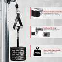 FitBeast Aluminum Exercise Handles & Lifting Straps Set - Replacement Gym Handles for Cables Machine, Pulley System, Strength Trainer, Pull Down Workout Handles, Pilates, Home Gym Cable Attachments (Black)