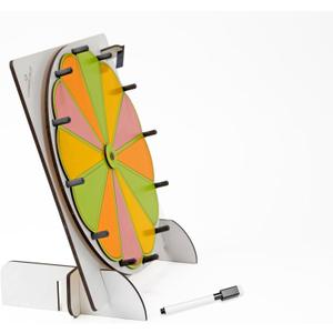 12.80 Inch 12 Section MDF Spinning Prize Wheel, Heavy Duty Base Tabletop Spinner, Spin The Wheel for Carnival, Trade Show for Kids and Student for Entertaintment (with Marker and USA Map Picture)
