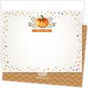 7 x Koko Paper Co. Fall Pumpkin Thank You Cards  25 Flat Note Cards with Envelopes - Autumn Thank You Notes for Baby Shower, Bridal Shower, Thanksgiving & More, Made in USA