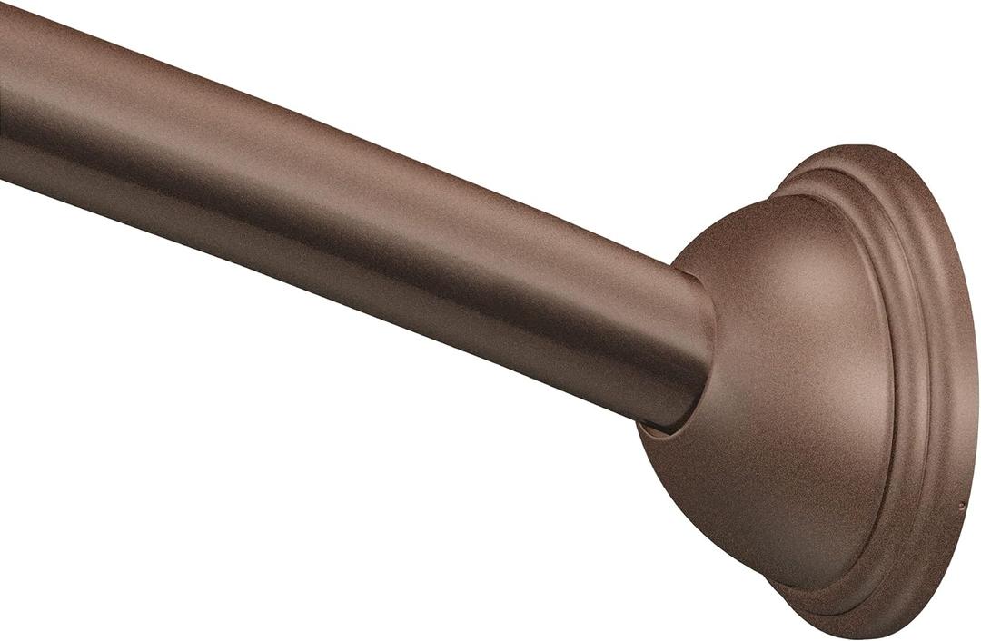 Moen CSR2160OWB 54 to 72-Inch Adjustable Length Fixed Mount Single Curved Shower Rod, Old World Bronze