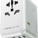 MOMAX Universal Travel Adapter, 70W GaN International Power Adapter, 3 USB-C & 2 USB-A, Worldwide Travel Plug Adapter, International Power Adapter for Most Europe, USA Japan, Australia (Type C/A/G/I)