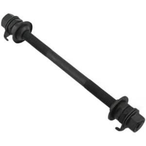 Meuey Lyot Bike Axle 180mm/7.08 Inch Bicycle Multiple Speed Rear Hub Axle 3/8'' Black 26TPI Hub Taper Lock Nut Washer Kit 1PCS