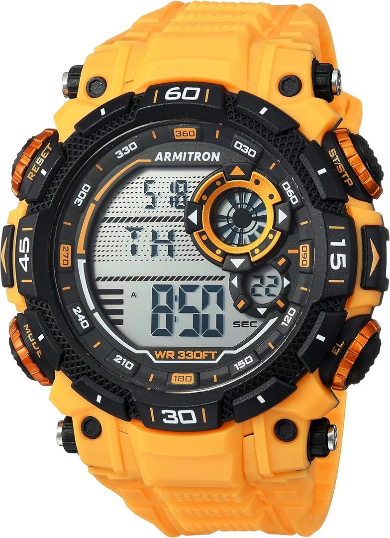 Armitron Sport Men's Digital Chronograph Resin Strap Watch, 40/8397 (Yellow)