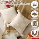 Tufted Snowflake Throw Pillow Covers Set of 2, 18x18 Inch Cream Neutral Winter Cushion Covers with Pom Poms, Cozy Rustic Modern Christmas Farmhouse Sofa Couch Bed Decor