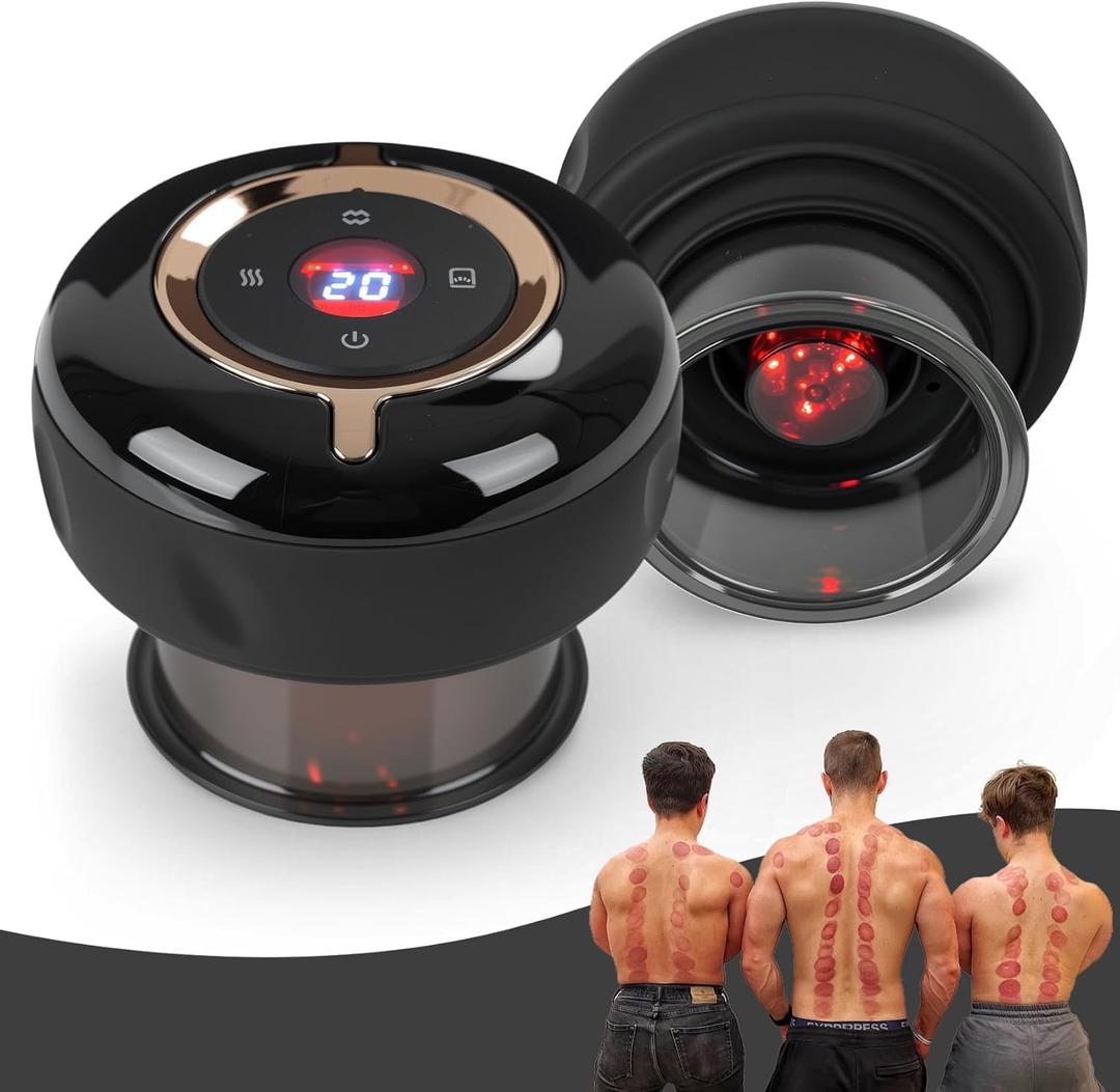 Smart Cupping Therapy Massager 2 Set, 4 in 1 Cupping Kit for Massage Therapy, Portable Electric Cupper for Targeted Pain Relief, Knots, Aches, Muscle Soreness, Circulation & Tighter Skin