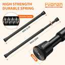Tension Curtain Rod Spring Tension Black 16-28Inch adjustable Curtain Rod 1 Pack small Tension Rod of Small Window Cupboard Kitchen Closet