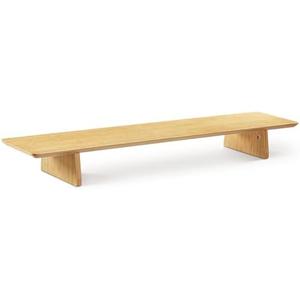 Navaris Dual Monitor Stand Riser - Real Wood Double Width Desk Shelf for Holding 2 Computer Screens - 42.9" x 9.1" x 4.7" (109cm x 23cm x 12cm) - Bamboo