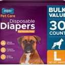 Inspire Pet Care Dog Diapers Female Dogs | Bulk Value Doggie Incontinence, Accidents, for Heat, Pee or Period and Housebreaking (Large (30 Count))