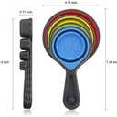 leepiya Measuring Cups and Spoons set, Collapsible Measuring Cups, 8 piece Measuring Tool Engraved Metric/US Markings for Liquid & Dry Measuring, Space Saving, BPA Free Silicone, Colorful (Green)