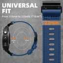 Quickfit 22 Watch Band Compatible with Garmin Instinct Watch Bands, Rugged Breathable Nylon Sports Replacement Strap for Instinct 2/3 45mm/Fenix 7/Fenix 5/6/8 47mm/Forerunner 965/955/945/Epix 2 47mm (Blue)