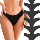 Cotton Underwear for Women Pack Breathable Thongs for Women Sexy Stretch Soft Womens Panties Thong XL (Black)