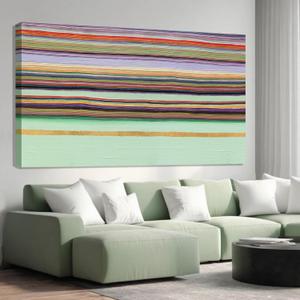 ZENPEE Green Canvas Wall Art - Modern Wall Decor Hanging Decor, Eclectic Wall Art, Dining Room Wall Decor, Room Posters for Living Room, Bedroom, Office Entryway, Hanging Art, 29" x 58"