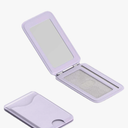 Upgraded for Magsafe Wallet, Strong Magnetic Phone Wallet with Adjustable Stand, Built in Makeup Mirror, 5 Card Holder, Rfid Blocking (Light Purple Fold)