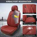 Red Car Seat Covers Full Set, Universal Leather Seat Cover for Cars 5 Seats, Waterproof and Breathable Automotive Seat Cover Front and Rear Seat Covers for Most Trucks, Sedans, SUVs