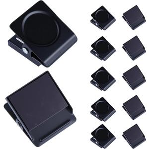 Magnetic Clips 1.5 inch, 12 Pack Heavy Duty Magnet Metal Clips for Hanging, Strong Magnet Clip for Whiteboard, Fridge, Classroom, Refrigerator, Black