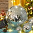 4 Pcs Large Disco Ball Decor - Silver Hanging Mirror Disco Balls Ornament for Stage Club Prom Props 70s Weddings Dance Music Birthday(12, 8, 6, 4 Inch)