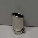 Vurkcy 2.5 inch Inlet Exhaust Tip, 3" Outlet 6" Overall Length Stainless Steel Exhaust Tail Pipe, Clamp-On, Rolled Edge, Slant Sleek Angle Cut, Polished Tailpipe, Silvery