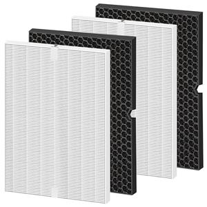Colorfullife 2 Sets 116130 Replacement Filter H for Winix 5500-2 AM80 Plasmawave Air Purifier, 2 True HEPA Filter and 2 Activated Carbon Filter Combo Pack, Replacement Part 116130