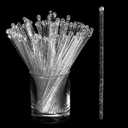 100 Pieces Disposible Plastic Round Top Crystal Swizzle Sticks (Silver)