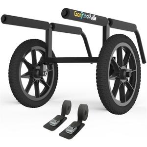 GanFindX Kayak Cart Canoe Trolley Carrier Kayak Accessories Transport Dolly with Solid Foam Wheels Detachable Frame Upright and Crossbar Terrain