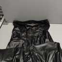 SEMATOMALA Women's PU Faux Leather Jumpsuit Sexy Off Shoulder Top Cargo Pants High Waist Wide Leg Long Rompers Overalls, XL 