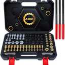 AKM 61Pcs Thread Restorer Kit, Rethread Repair Tool, UNC UNF & MetricThread Chaser Set with Thread Pitch Gauge