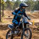 TTMiku Blue Adult Dirt Bike ATV Motocross Helmet DOT Approved, Medium