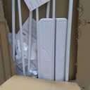 Cumbor 29.7-46" Baby Gate for Stairs, Toddler Safety Essentials for The House, Auto Close Dog Gate for Doorways, Mom's Choice Awards Winner-Easy Install Pressure Mounted Pet Gates for Dogs, White
