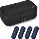 ALLCAMP Insulin Cooler Travel Case for Diabetic Organize Medication with 4 Ice Packs Black(9X 4.72x 3.14 inches)
