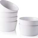 AmorArc Stoneware Cereal Bowls Set for Kitchen, 26 ounce Ceramic Soup Bowls Set of 6 for Snacks Soup Cereal Breakfast, Chip-Resistant Bowls, Matte white